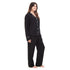 Women summer pajama set Black buttoned shirt + Pants